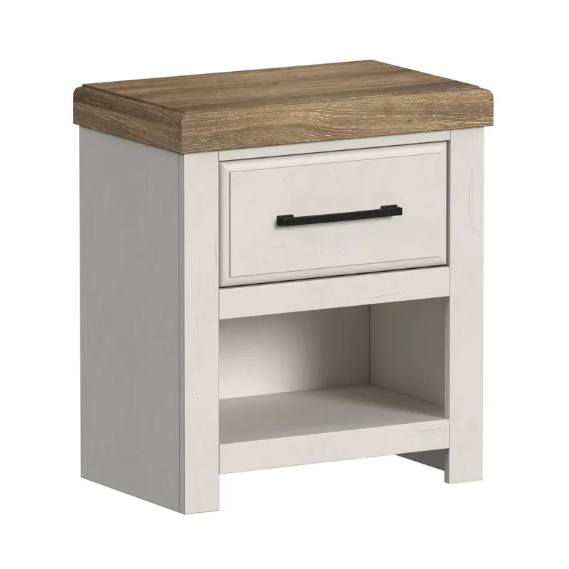 Artisan Nightstand with USB in Natural and Off-White