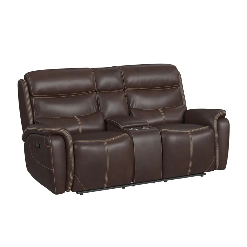 Aruba Motion Loveseat with Console in Pebble Brown