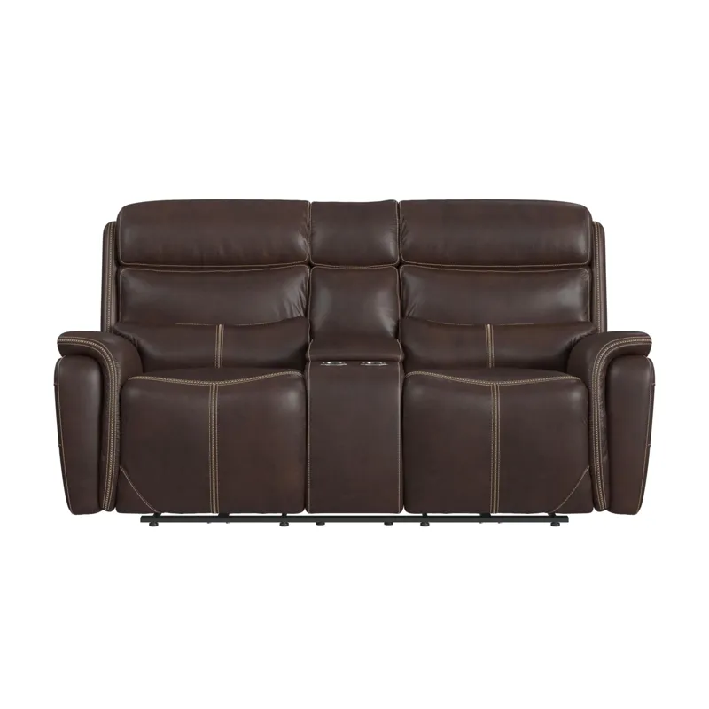 Aruba Motion Loveseat with Console in Pebble Brown