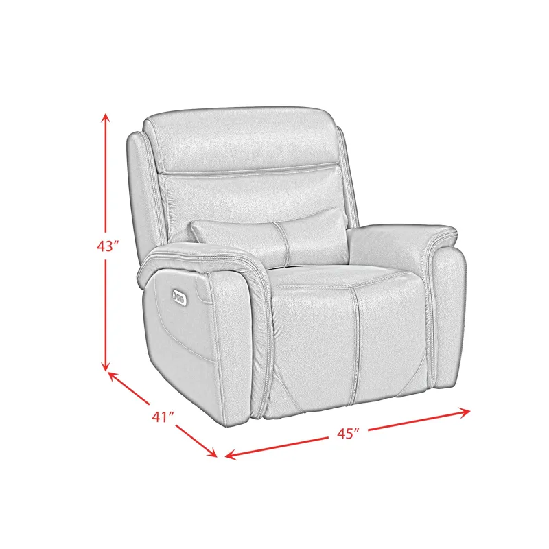 Aruba Power Motion Recliner with Power Headrest in Pebble Grey