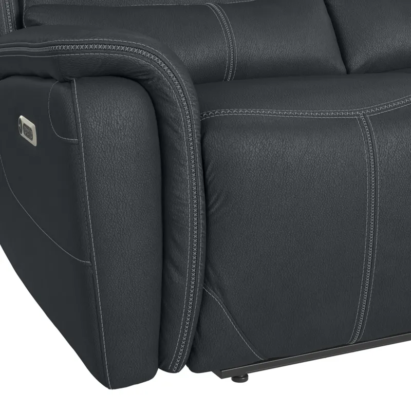 Aruba Power Motion Loveseat with Power Headrest and Console in Pebble Grey