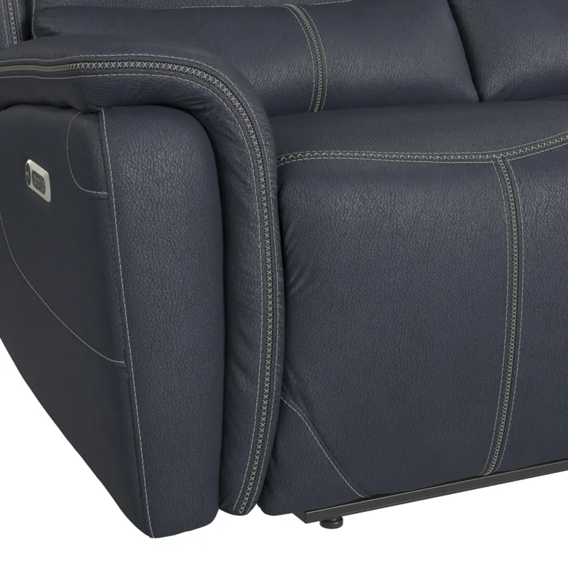 Aruba Power Motion Sofa with Power Headrest in Pebble Navy