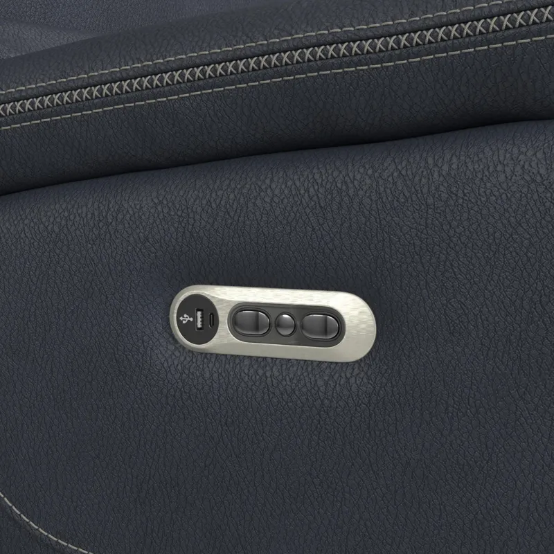 Aruba Power Motion Sofa with Power Headrest in Pebble Navy