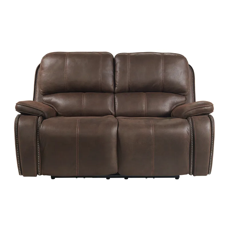Atlantis Power Motion Loveseat with Power Motion Head Recliner in Heritage Coffee