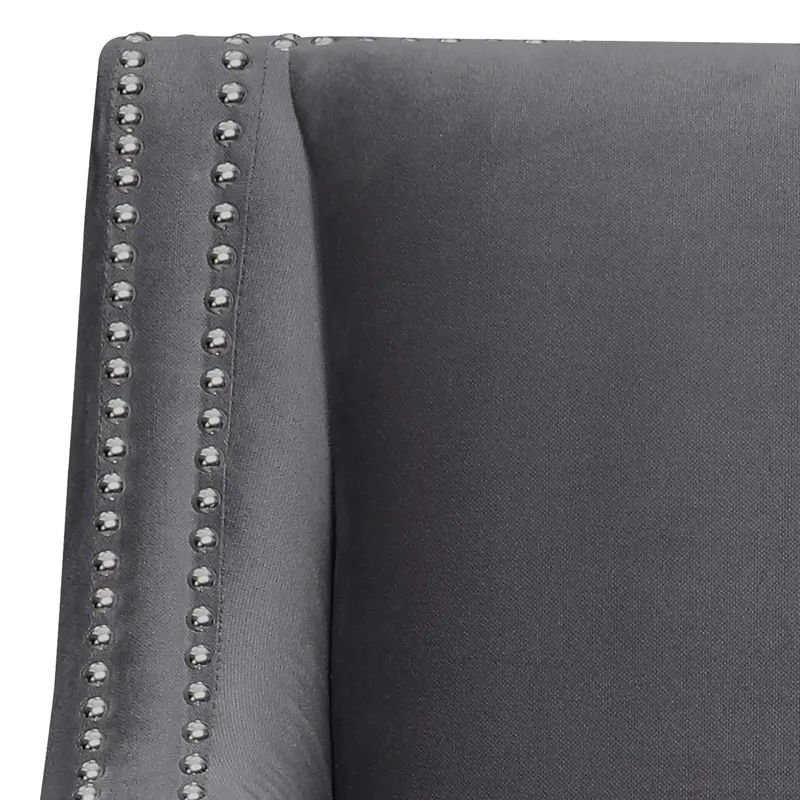 Augusta 16038 Chair W/Wood Leg Distressed Otto Charcoal F231(ISTA 3 packaging)