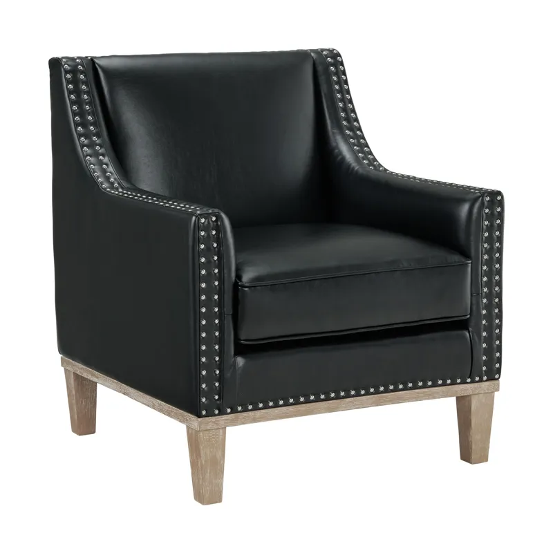 Augusta 16038 Chair W/Wood Leg Distressed In Phoenix Black (ISTA 3 Packaging)