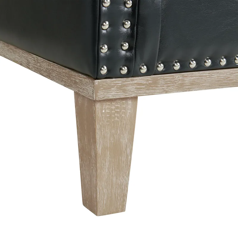 Augusta 16038 Chair W/Wood Leg Distressed In Phoenix Black (ISTA 3 Packaging)