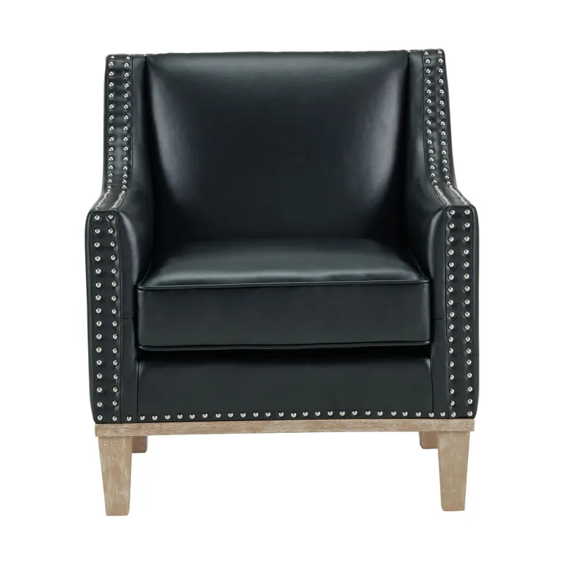 Augusta 16038 Chair W/Wood Leg Distressed In Phoenix Black (ISTA 3 Packaging)