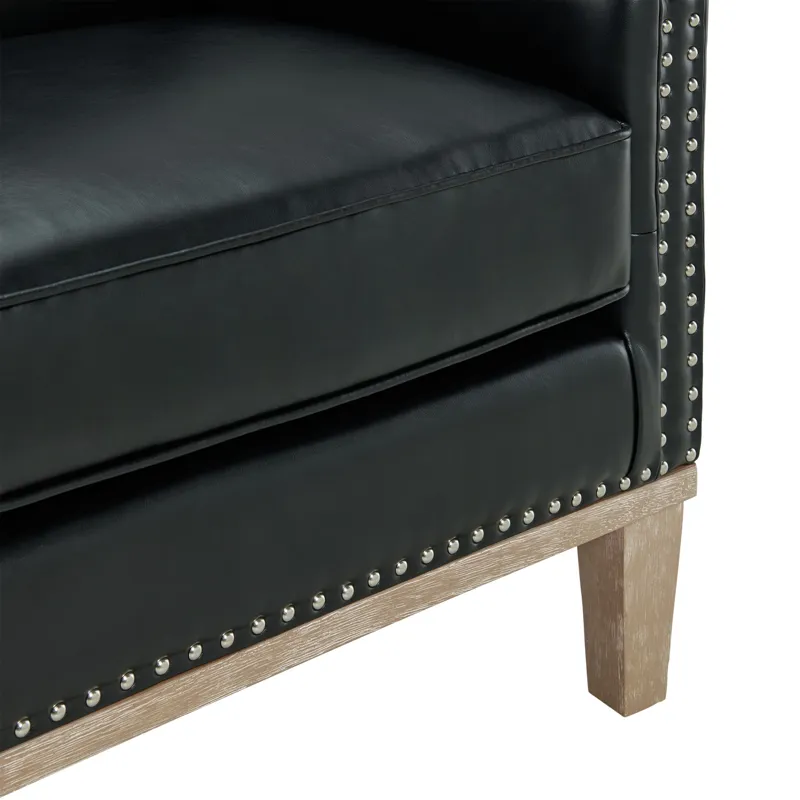 Augusta 16038 Chair W/Wood Leg Distressed In Phoenix Black (ISTA 3 Packaging)