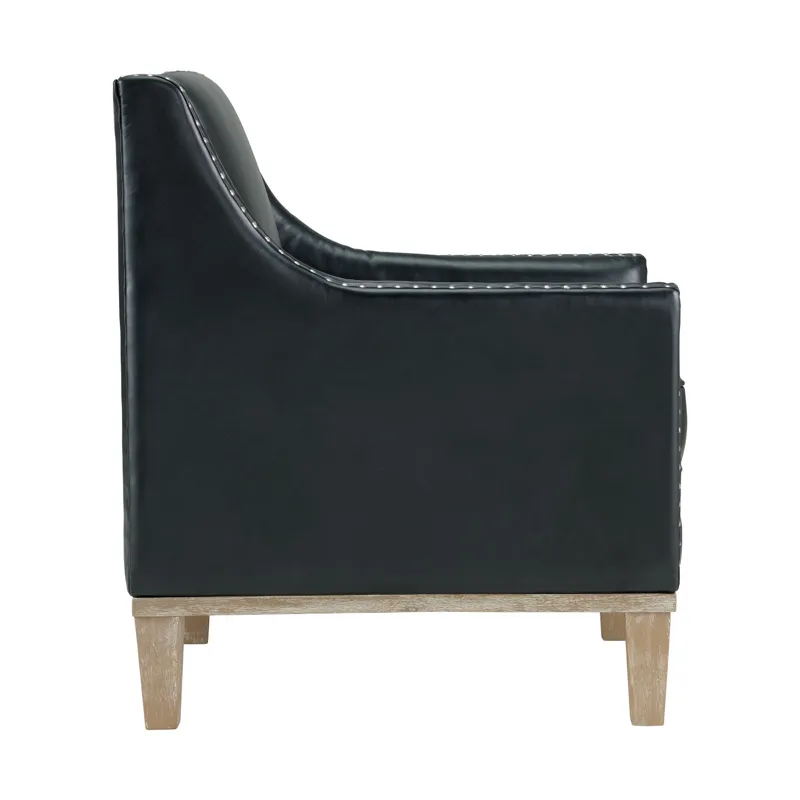 Augusta 16038 Chair W/Wood Leg Distressed In Phoenix Black (ISTA 3 Packaging)