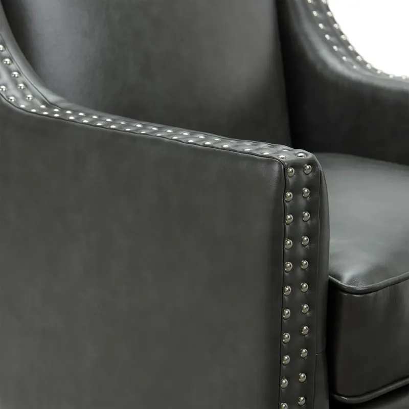 Augusta 16038 Chair W/Wood Leg Distressed In Phoenix Magnetite (ISTA 3 Packaging)