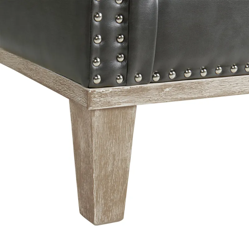 Augusta 16038 Chair W/Wood Leg Distressed In Phoenix Magnetite (ISTA 3 Packaging)