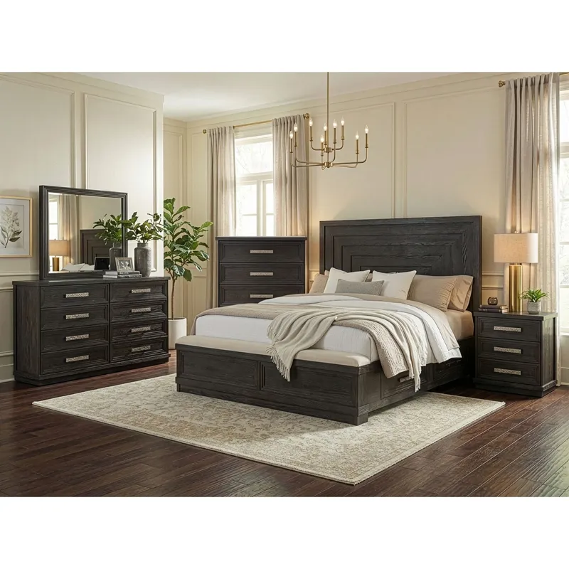 Avalanche Queen Storage Bed in Charcoal
