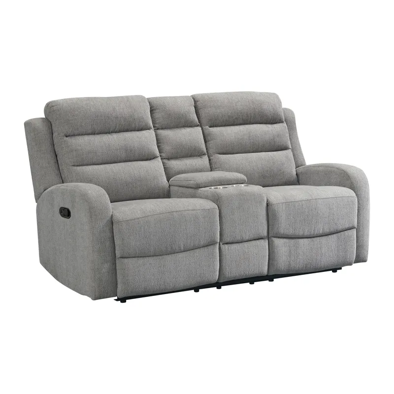 Avanti Motion Loveseat with Console in Whiskers Nature Grey