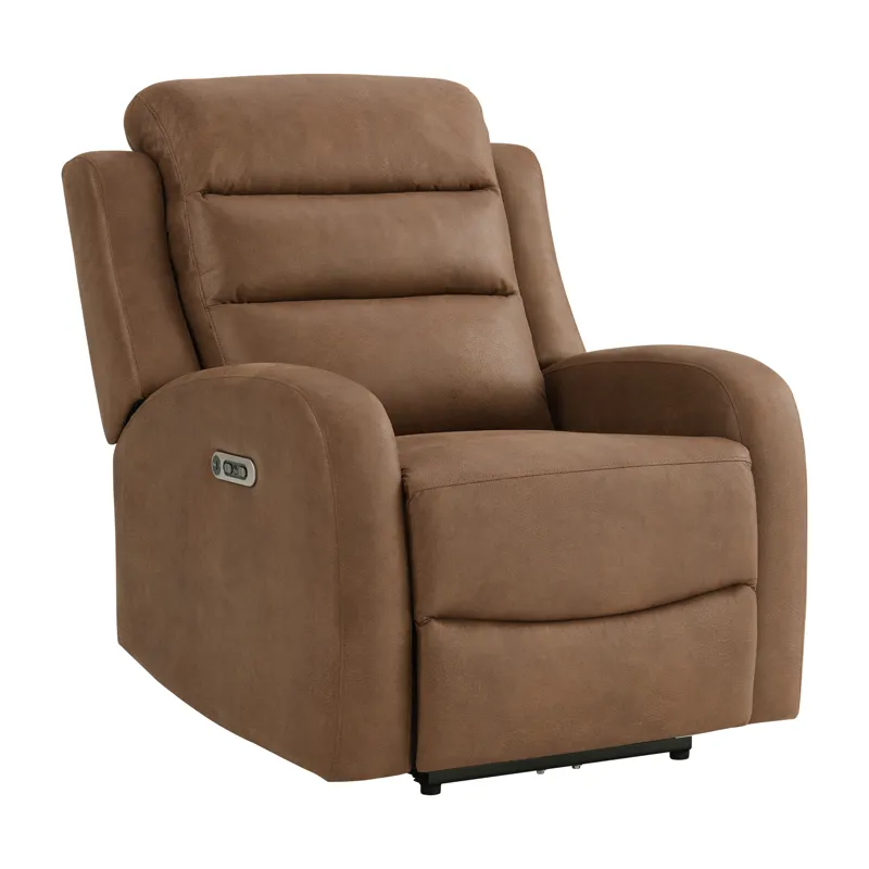 Avanti Power Recliner with Power Motion Head Recliner in Whiskers PU Brown