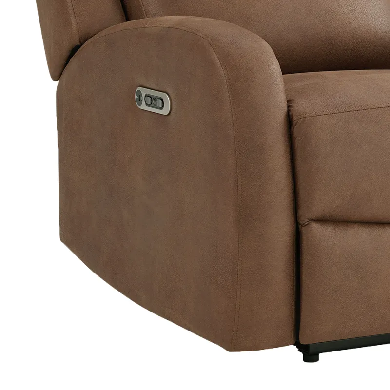Avanti Power Recliner with Power Motion Head Recliner in Whiskers PU Brown