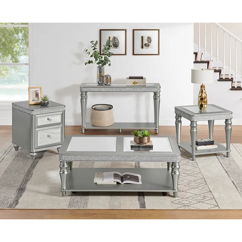 Avril End Table in Silver