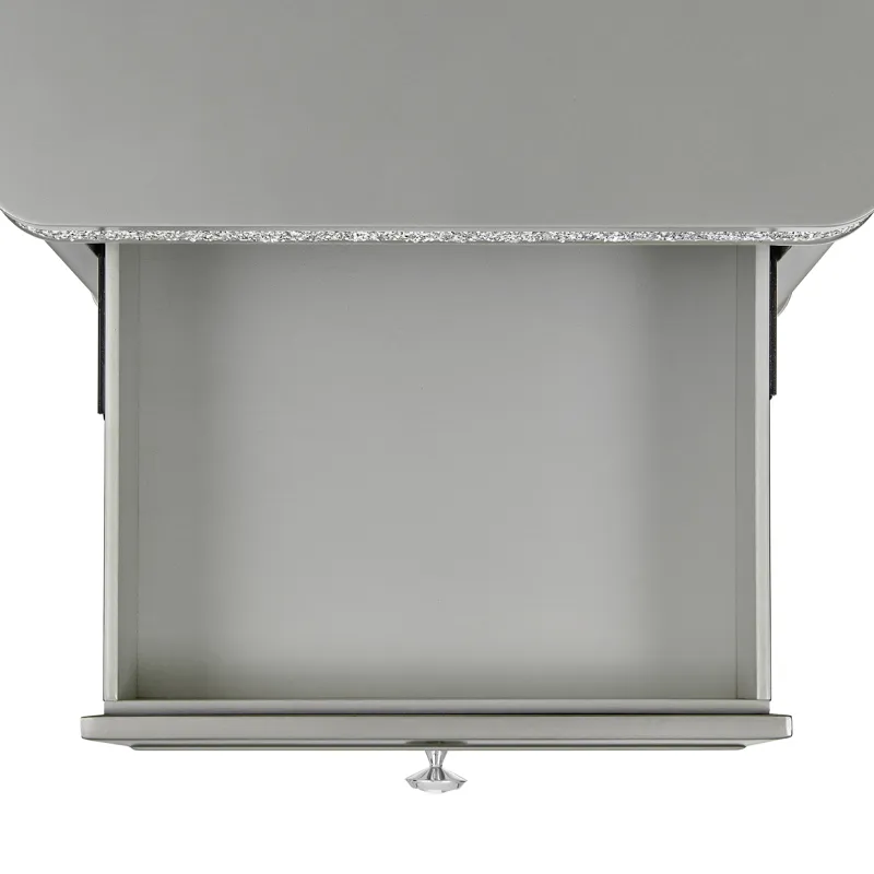 Avril Chairside Table with Power/USB in Silver