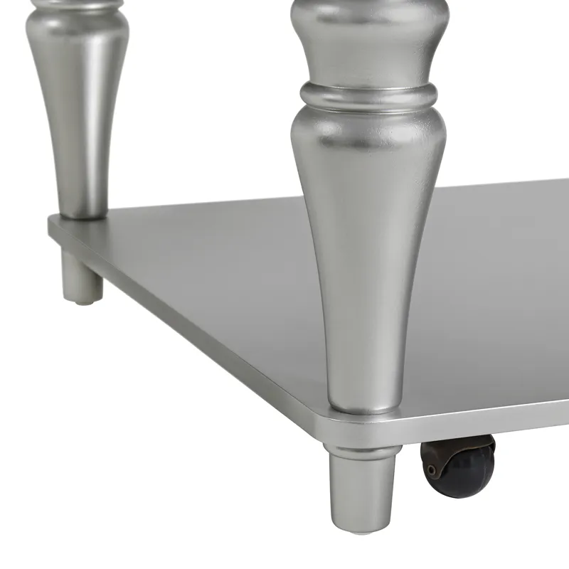 Avril Coffee Table with Casters in Silver