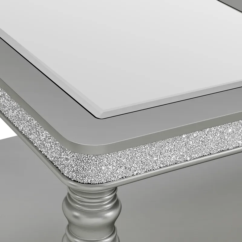 Avril Coffee Table with Casters in Silver