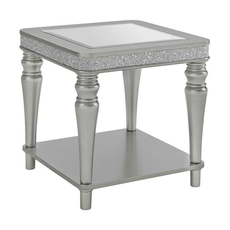 Avril End Table in Silver