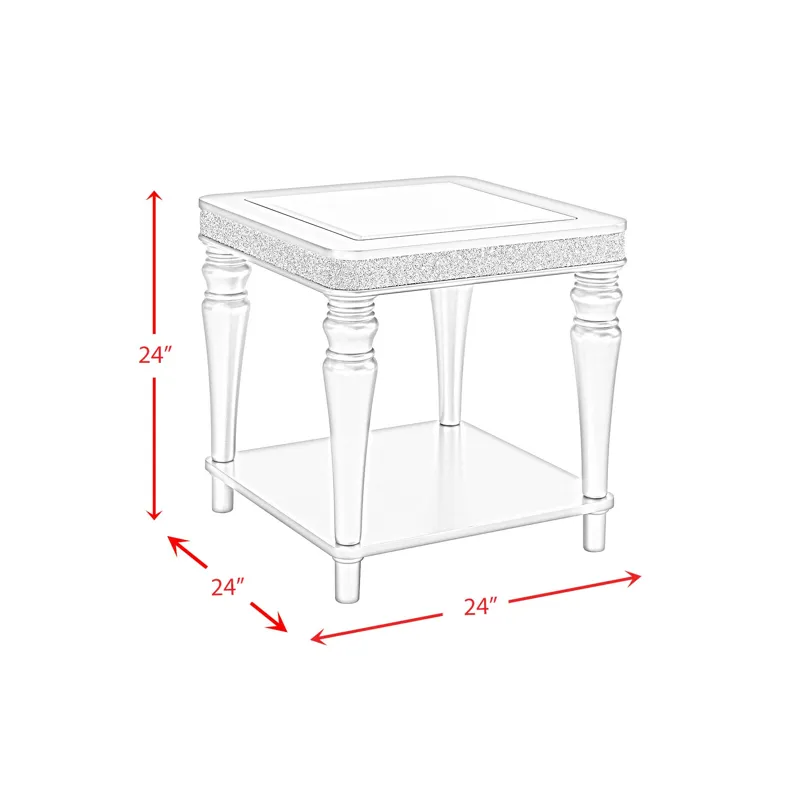 Avril End Table in Silver