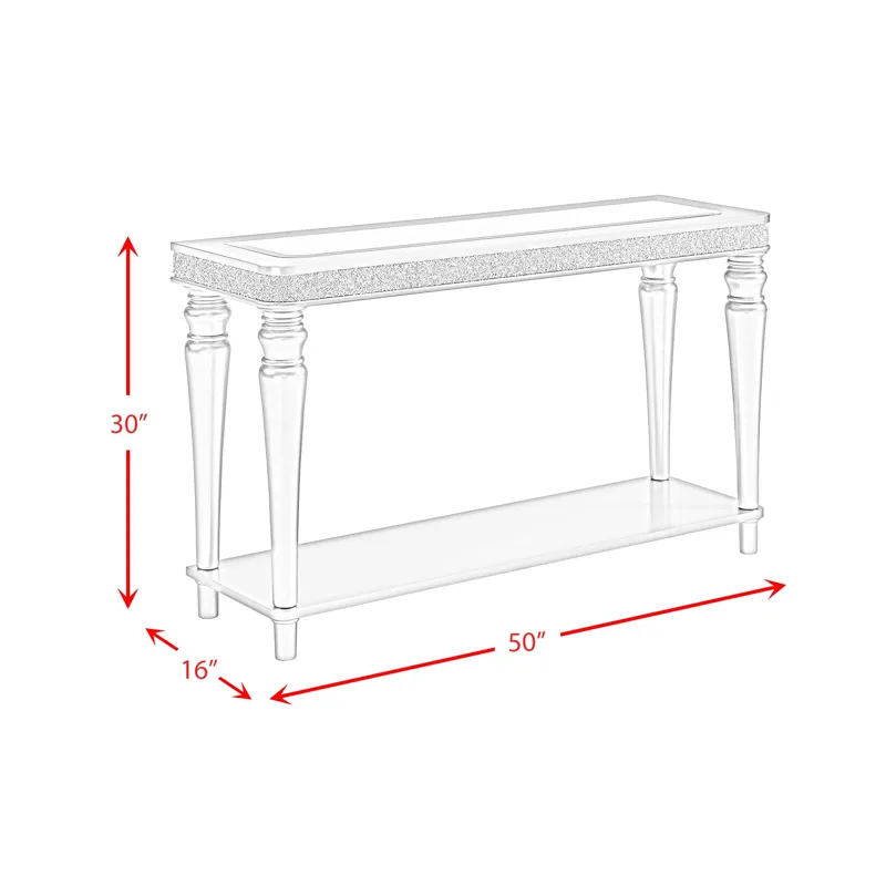 Avril Sofa Table in Silver