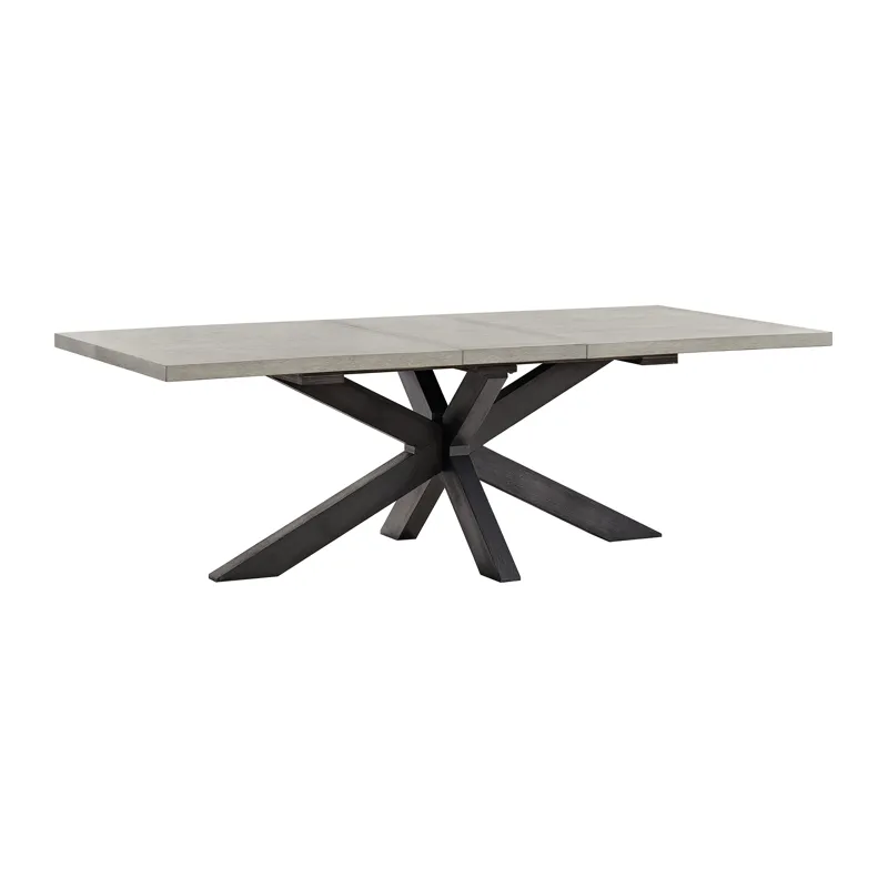 Axel Rectangular Dining Table with Light Grey Top & 18\" Leaf in Espresso