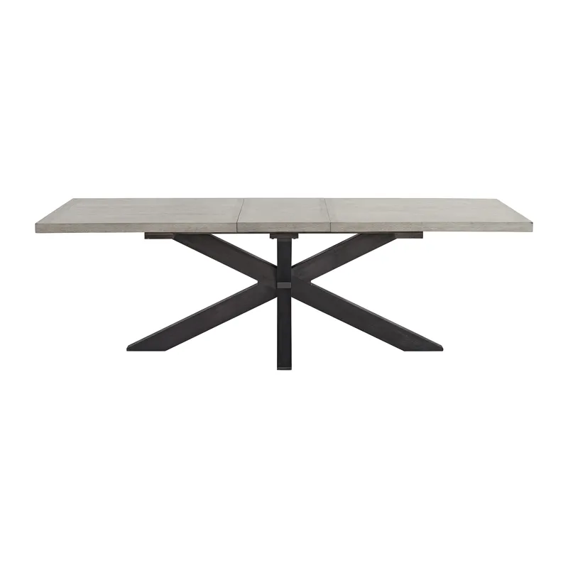 Axel Rectangular Dining Table with Light Grey Top & 18\" Leaf in Espresso