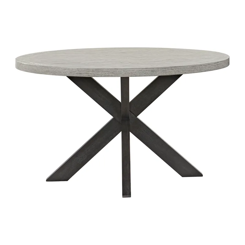Axel Round Dining Table with Light Grey Top in Espresso