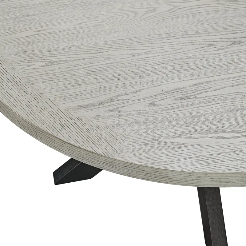 Axel Round Dining Table with Light Grey Top in Espresso
