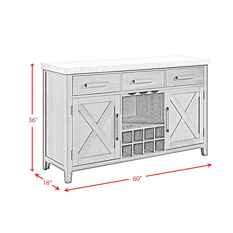 Axel Server in Light Grey and Espresso