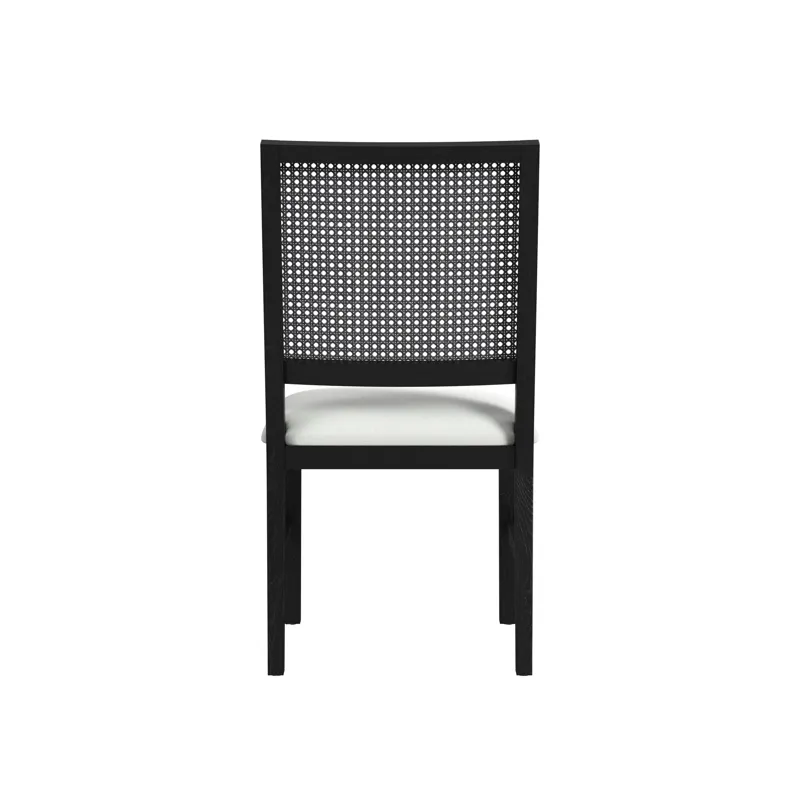Bahama Breeze Dining Chair with White Fabric in Black (2 Per Carton)