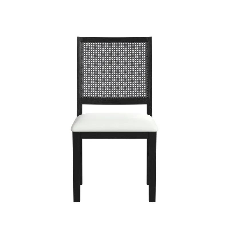 Bahama Breeze Dining Chair with White Fabric in Black (2 Per Carton)