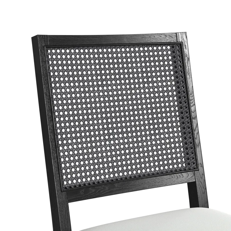 Bahama Breeze Dining Chair with White Fabric in Black (2 Per Carton)