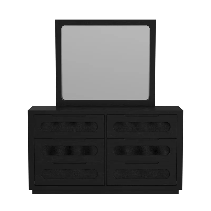 Bahama Breeze Dresser and Mirror Set in Black