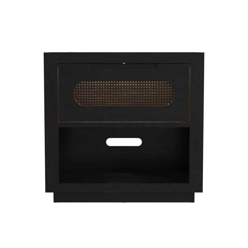 Bahama Breeze Nightstand with USB and Light in Black