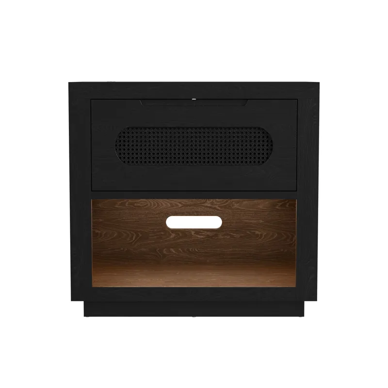 Bahama Breeze Nightstand with USB and Light in Black