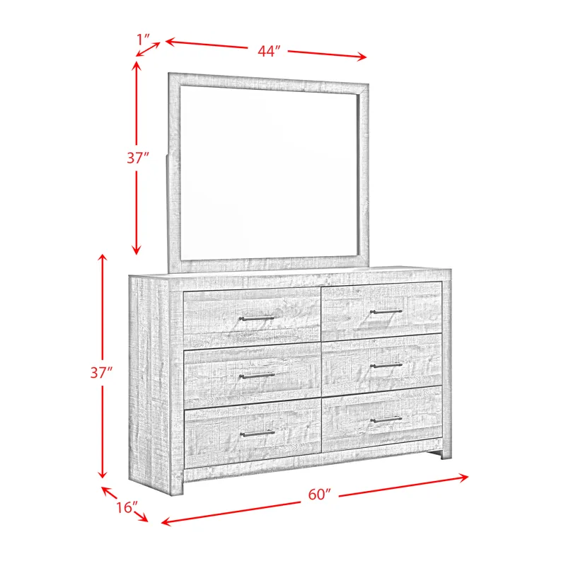 Bailey Drift Dresser & Mirror Set