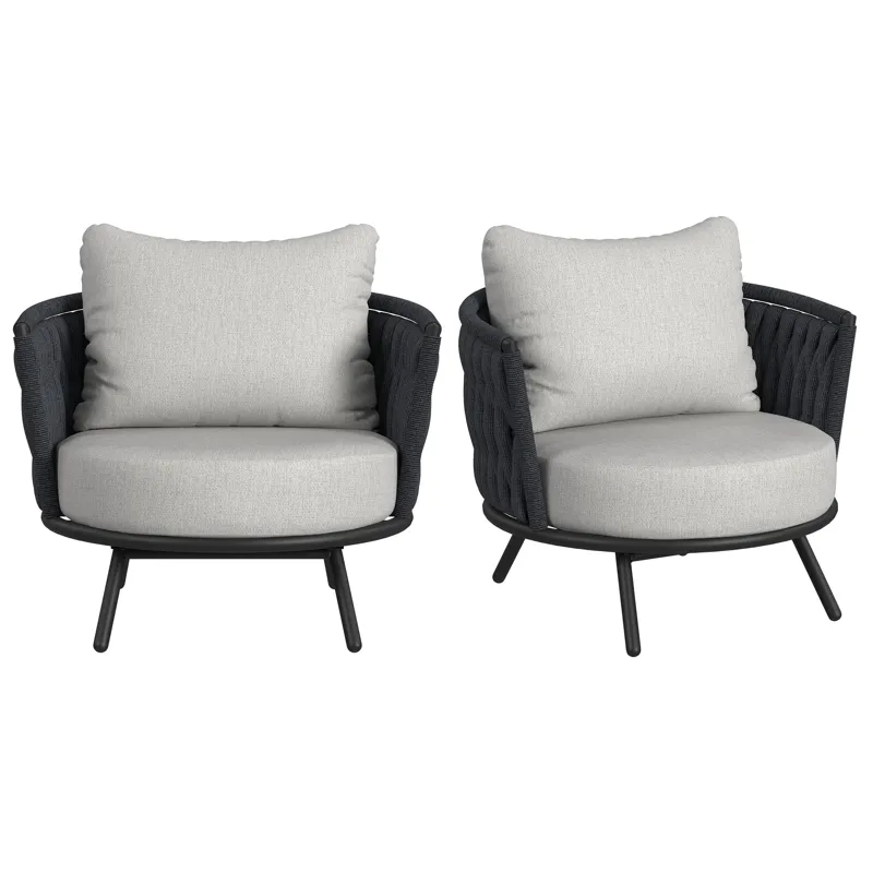 Bali Chairs with Olefin Grey in Dark Grey (2 Per Carton)