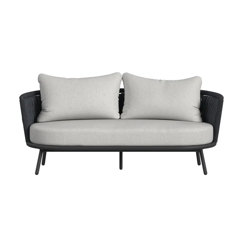 Bali Loveseat with Olefin Grey in Dark Grey