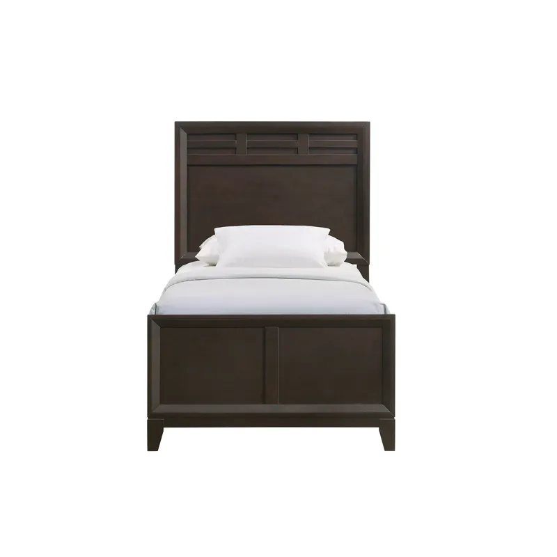 Beaumont Twin Panel Bed in Merlot
