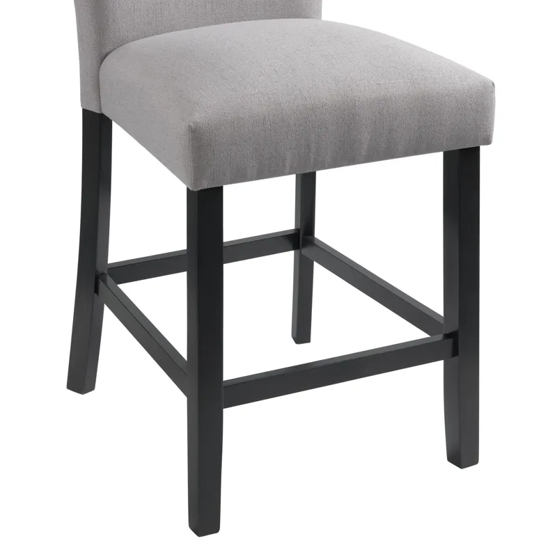 Beckley Counter Side Chair W/ Dark Grey Linen No Nailhead (2 Per Pack)