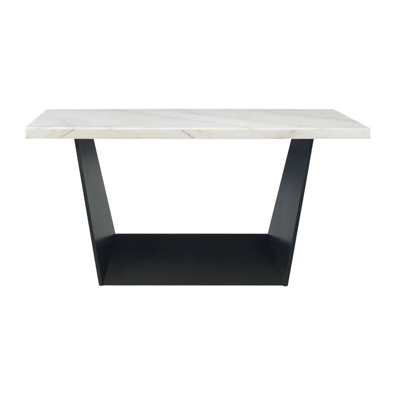 Beckley Counter Table in White Marble Top