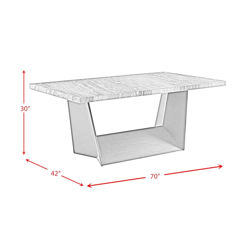 Beckley Dining Table in Dark Marble Top
