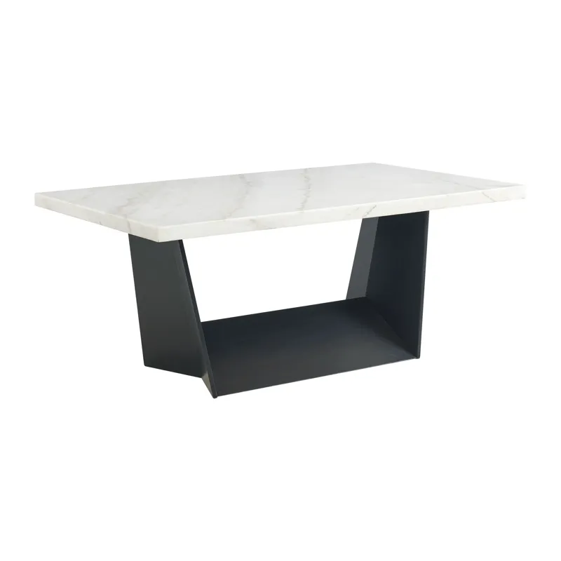 Beckley Dining Table in White Marble Top