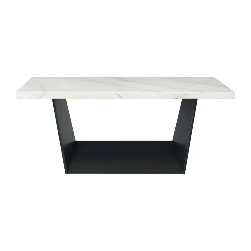 Beckley Dining Table in White Marble Top