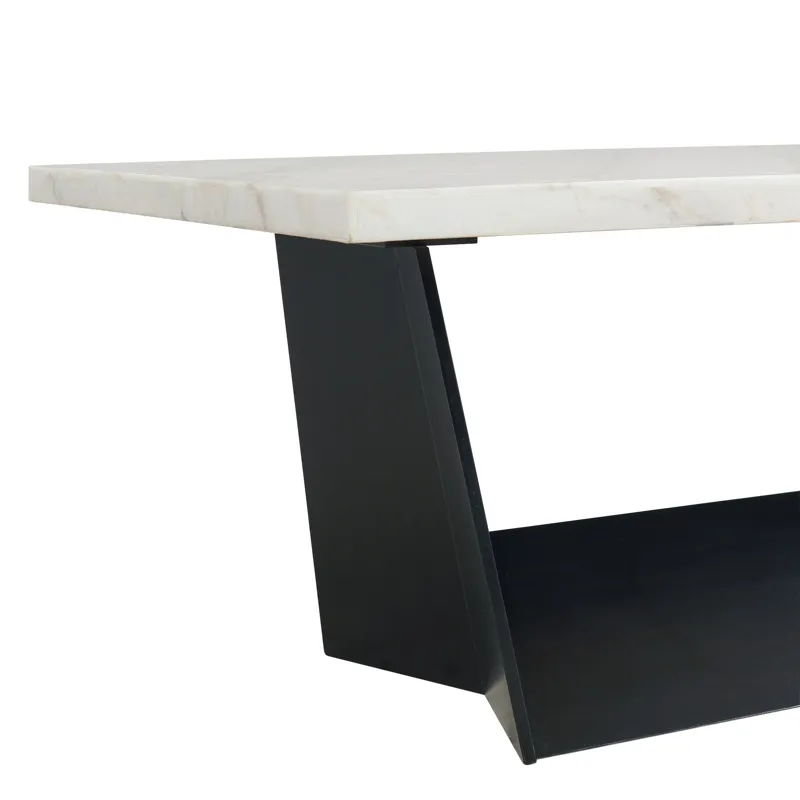 Beckley Dining Table in White Marble Top