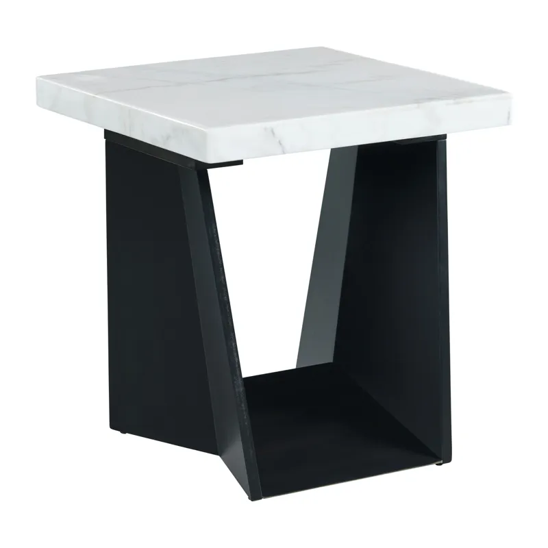 Beckley End Table Complete  in White Marble Top