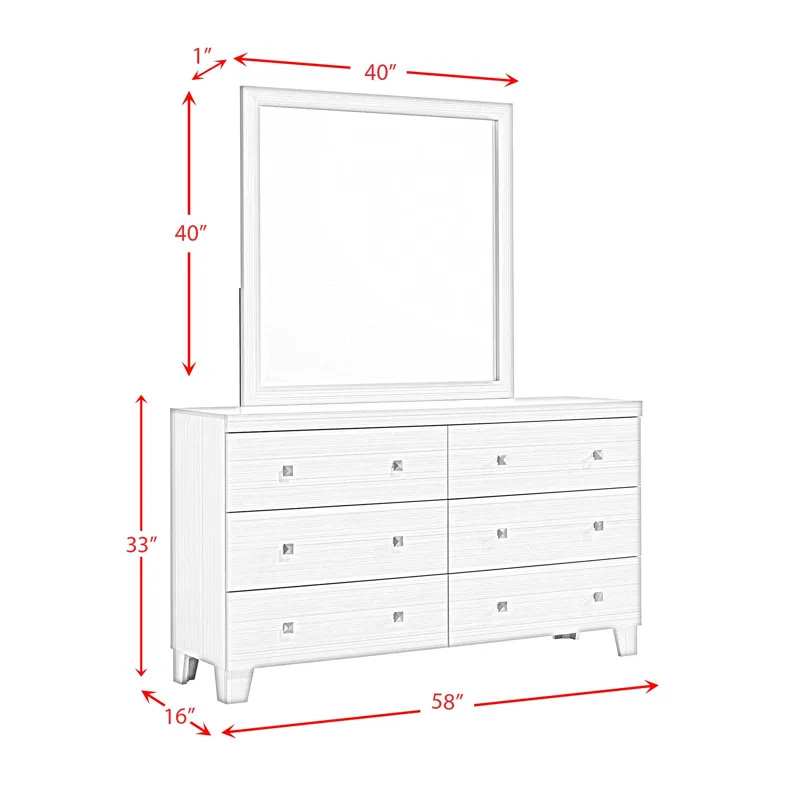 Belinda Dresser and Mirror in White